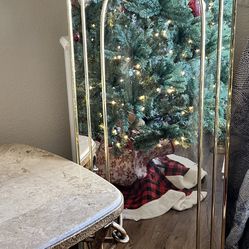 Vintage Arched Brass -Gold Finish Mirror 48” x 18”