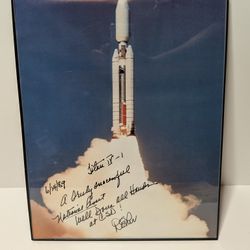 1989 Titan IV Rocket Launch NASA Autographed Photo Framed 11x14 Collectible