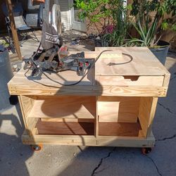 Check Out This Cutting Table, Level Flush With The Cutting Saw As Well, You Must See In Person, 