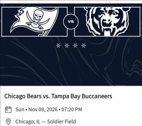 4 Tickets Chicago Bears vs Tampa Bay Buccaneers