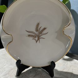 Vintage Lenox Wheat Porcelain Round Ashtray White Gold Trim 5-1/2” Made in USA