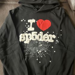 Large Black Sp5der Hoodie 