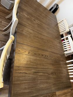 Dark Brown Wood Dining Table
