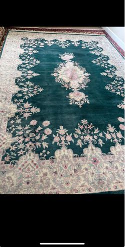 8.7x11.8 feet Indo Kashan Kerman handmade rug.