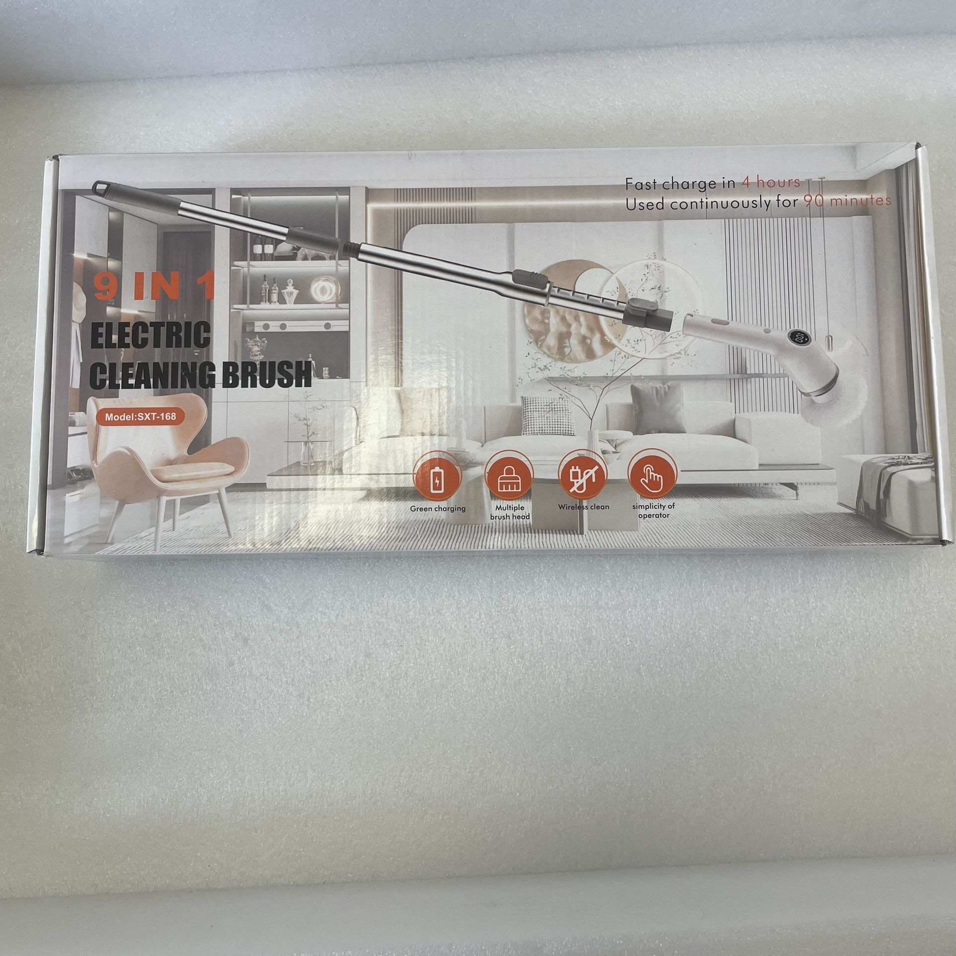 Electric Spin Scrubber Cleaning Brush with 9 Head Attachments 