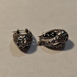 Vintage Sterling Silver Hoop