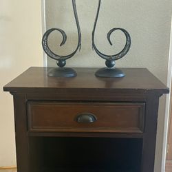 Solid Dark Wood Nightstand
