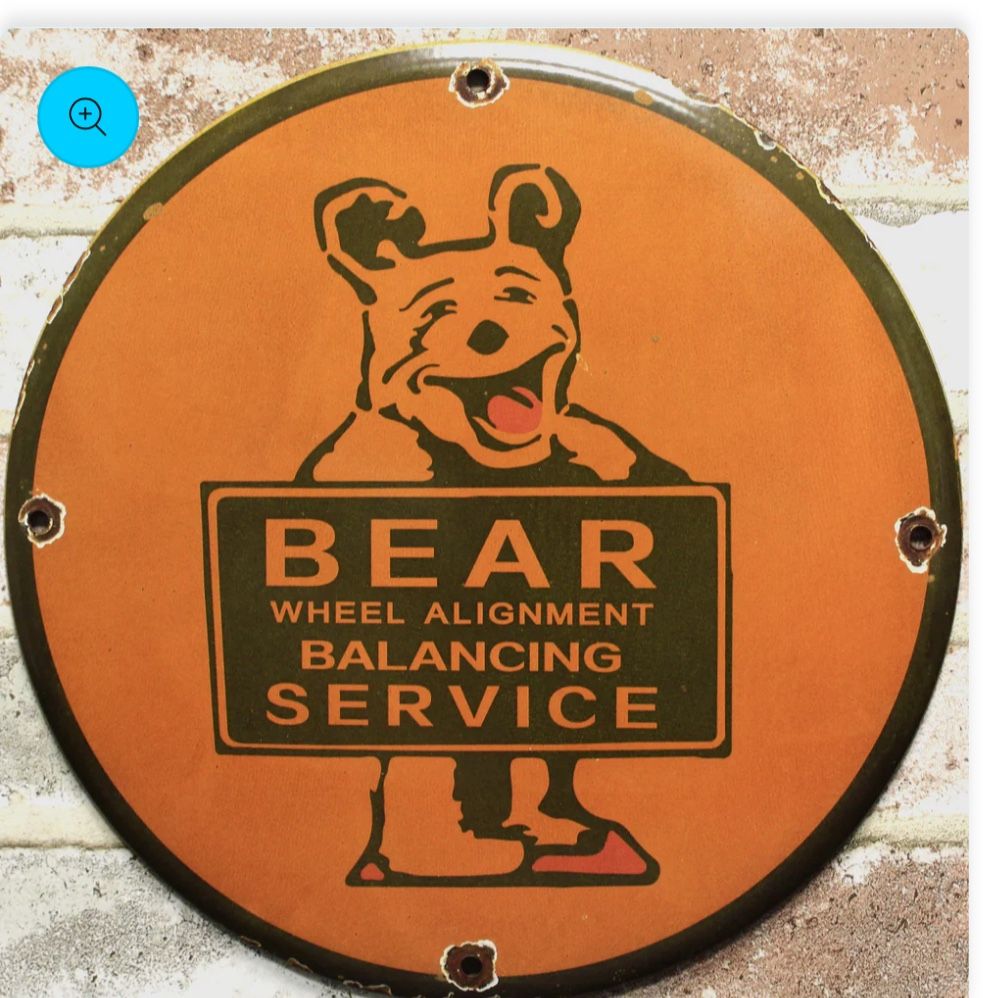 Porcelain Sign Famous Bear Sign