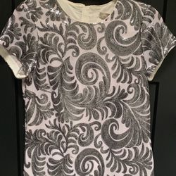 Banana Republic T Shirt Dress Sequined Lined Size 6 Party Cocktail 