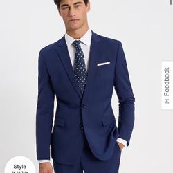 Slim Blue Wool-Blend Washable Modern Tech Suit From Express