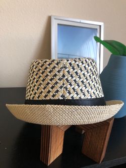Woven Straw Fedora Hat