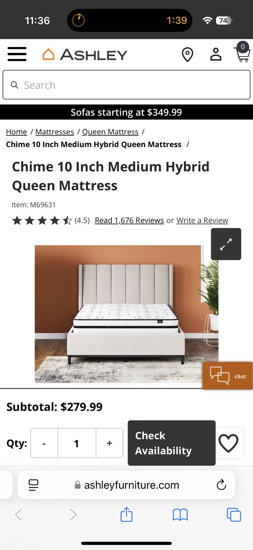 Queen Bed Frame + Mattress + Cover