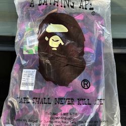 Purple Bape Hoodie Large New