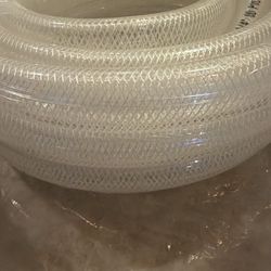 25ft Heavy Duty Braided PVC Hose (1" ID) + 2 Clamps – NEW