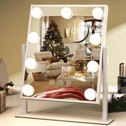 Vanity Mirror with Lights (White-9 Bulbs)