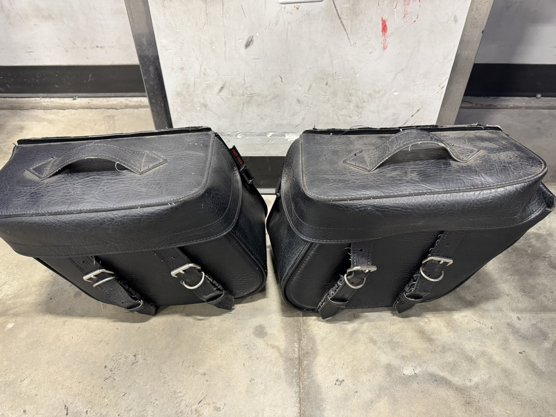 River Road Leather Motorcycle Bags w/ Mounting Brackets
