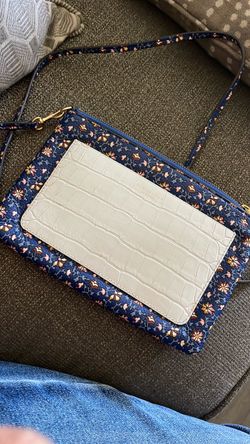 Tory Burch Floral Crossbody Bag with Croc-Embossed Panel
