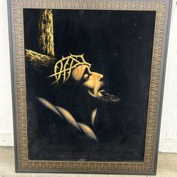 Jesus Christ Crown of Thorns – 30.5x25.5 Framed Canvas Wall Art on Fabric
