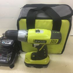 Ryobi P271 VSR 18v 1/2” Drill W/ 2 BATTERIES, Charger And Carry Case