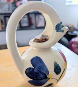 Vintage Purinton Slip Ware Painted Ceramic Pottery Honey Jug Pitcher