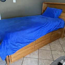 Captain Twin Bed With  4 Side Drawers And Extra Storage Door