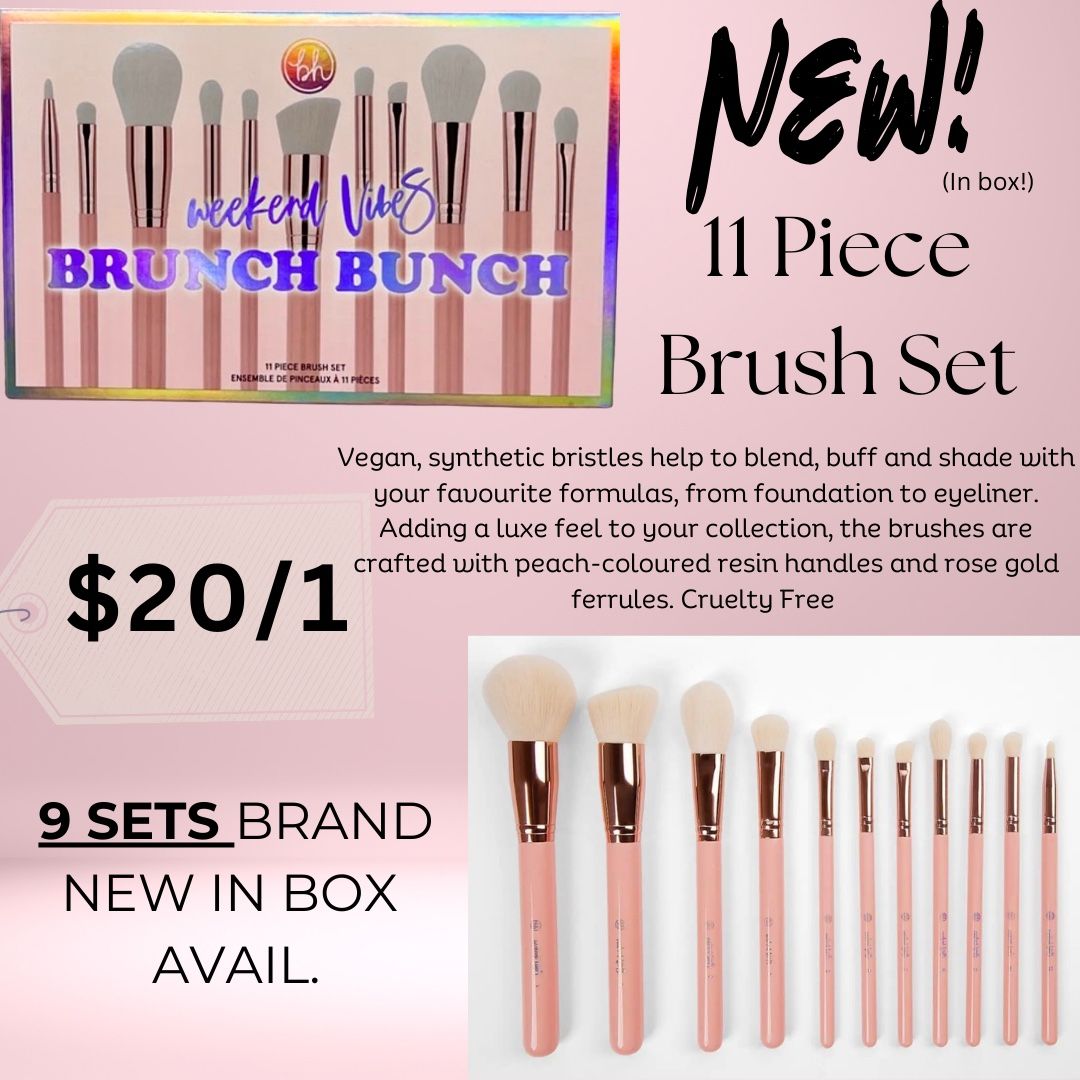 11 PIECE BRUSH SET. BRAND NEW. In FACTORY PACKAGING.