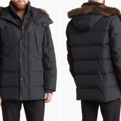 Andrew Marc Gattaca Parka – Men’s Small – Black – New / Never Worn