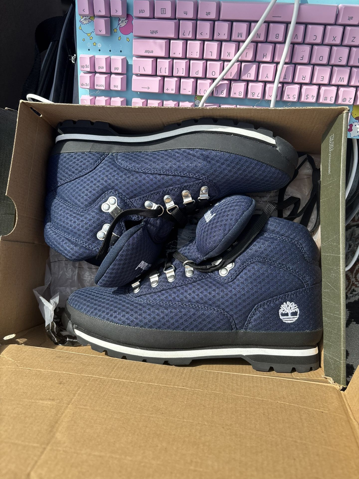 Size 10.5 Blue Timbs