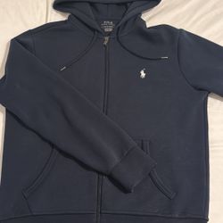 Navy Blue Polo Ralph Lauren Fleece Zip Hoodie Men SIZE SMALL