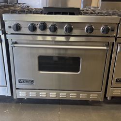 Viking 36”Wide All Gas Range Stove In Stainless Steel With 6 Burners 