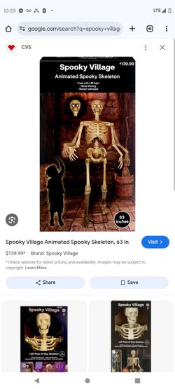 Spooky Village Animated Skeleton