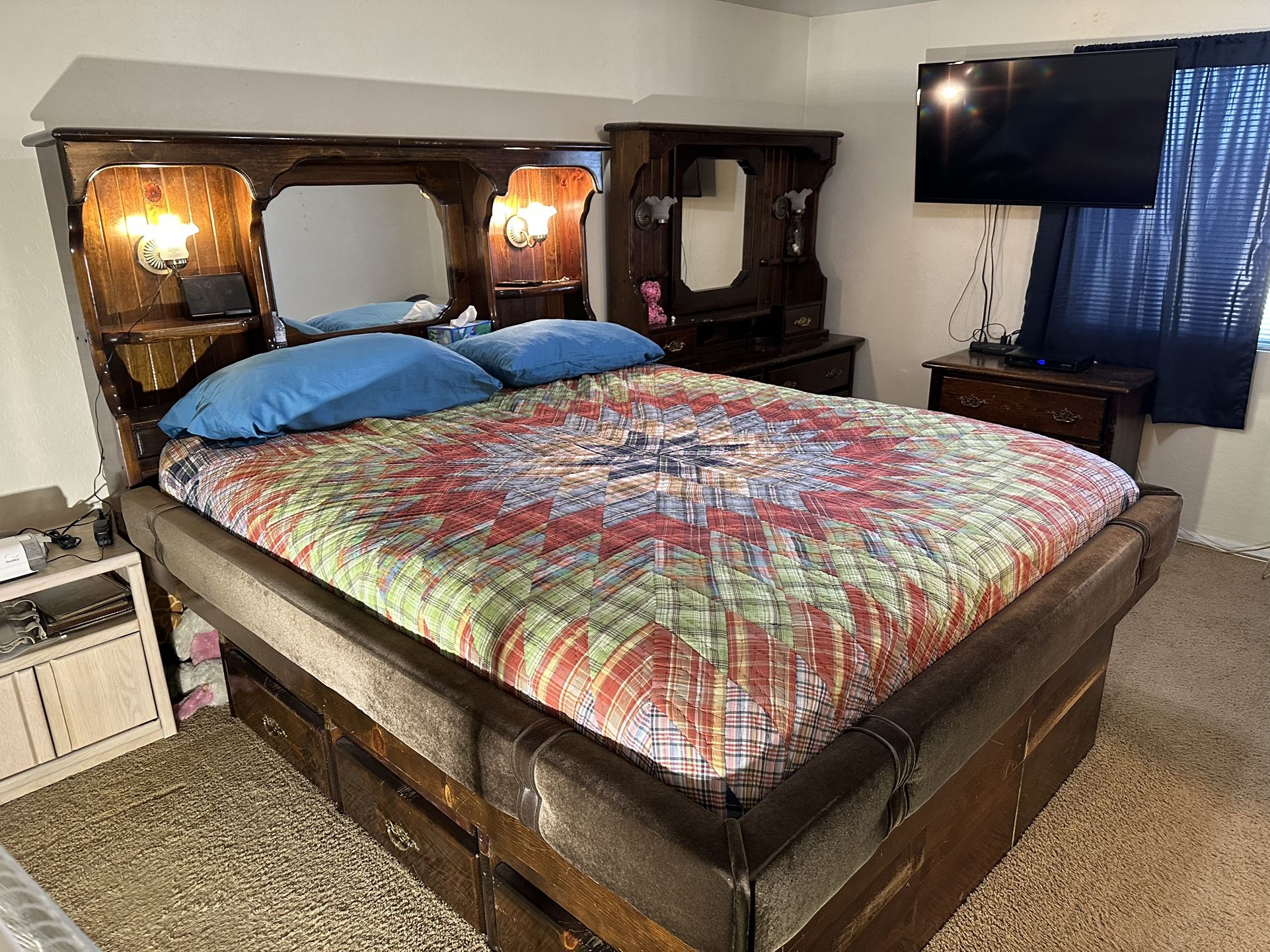 12 Drawer Pedestal California King Bedroom Suit