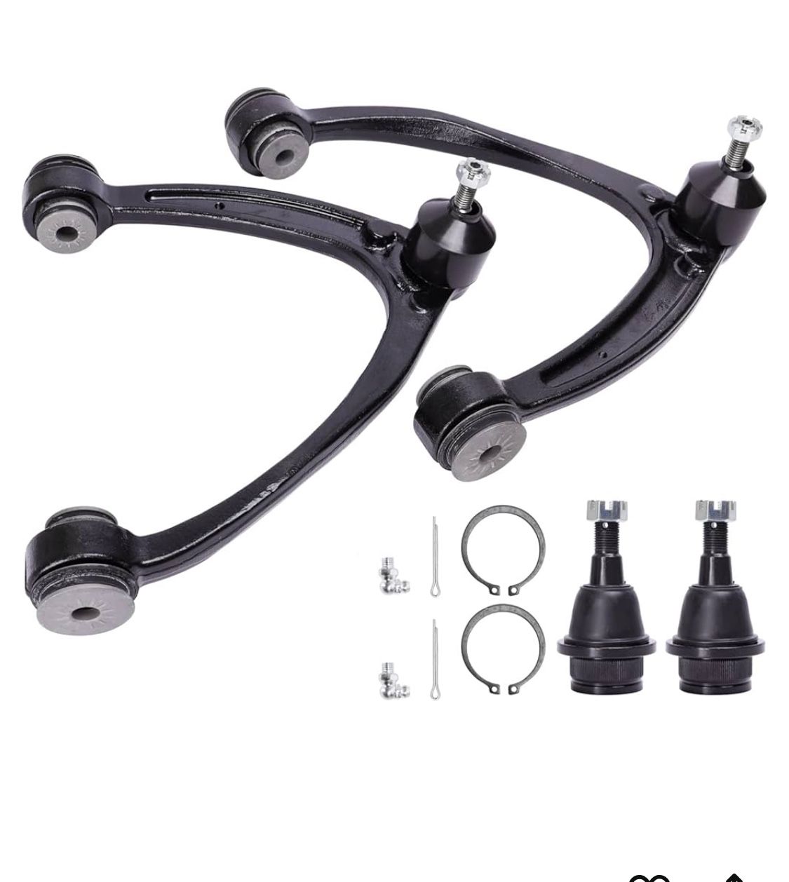 Front Upper Control Arms for 2007-2013 Chevy Silverado Tahoe Avalanche Suburban GMC Sierra Yukon XL Cadillac Escalade ESV EXT, with 2 Lower Ball Joint