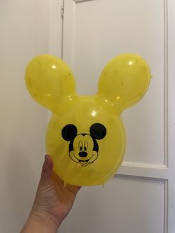 Yellow Disneyland Popcorn Bucket Mickey Mouse Balloon 