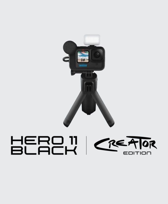 GoPro HERO11 Black Creator Edition 5.7K UHD Action Camera Bundle, MIC, and Gimbal