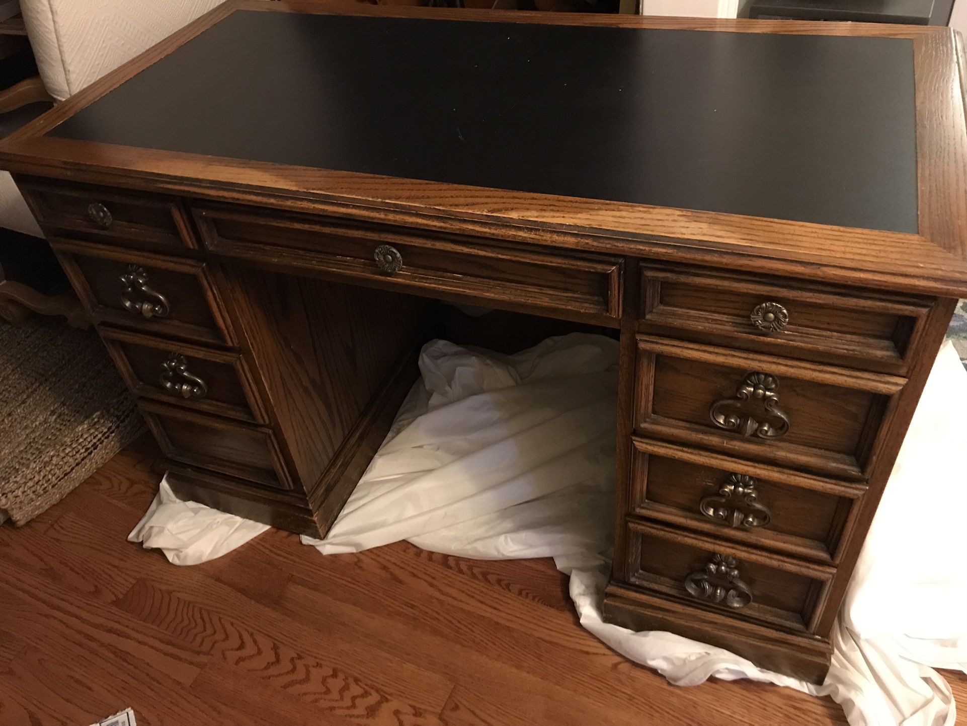 Vintage Wooden Executive Desk