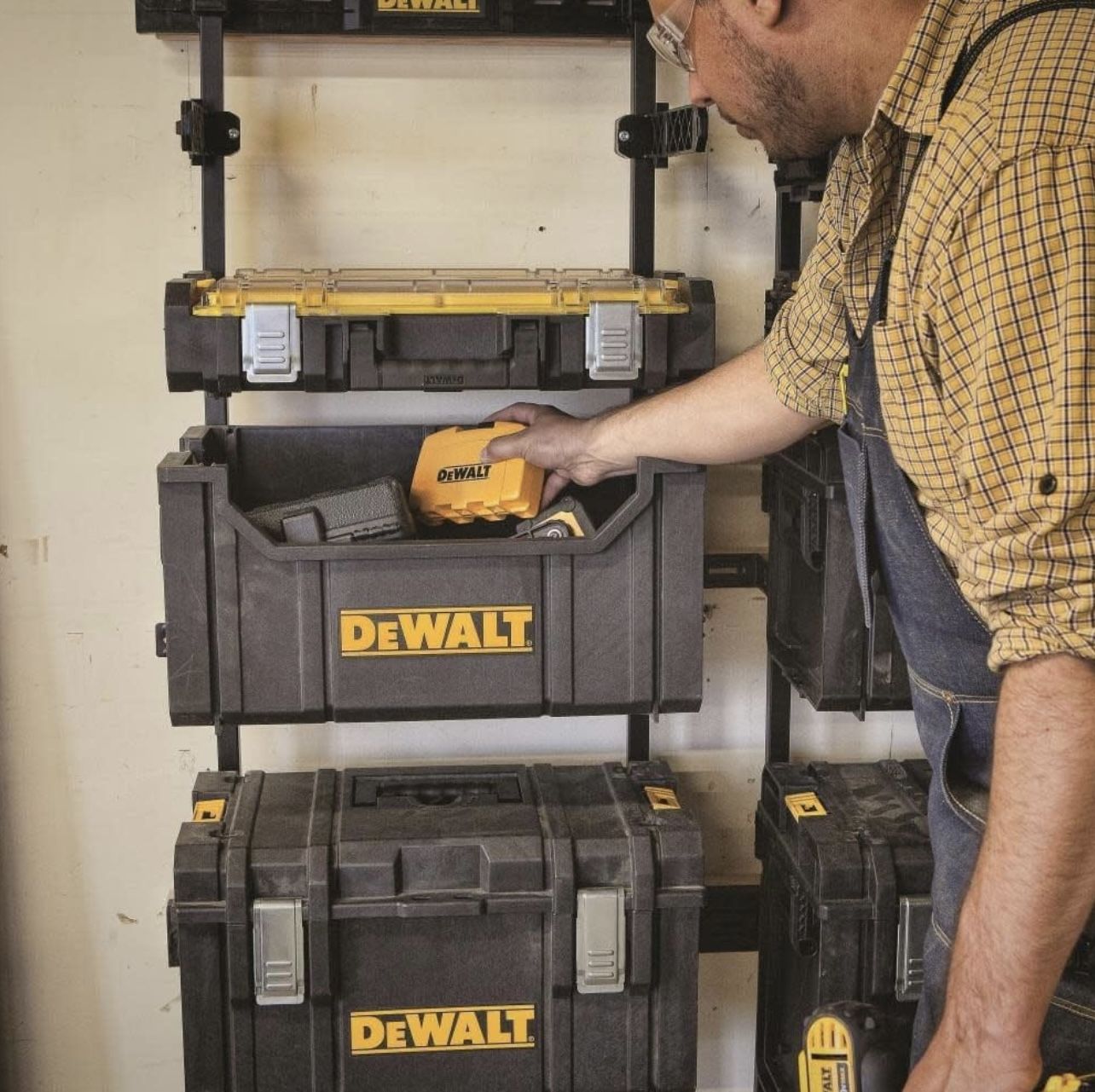DEWALT Tool Box Storage Rack, Tough System, 440 lb Capacity, Garage Storage System (DWST08260)