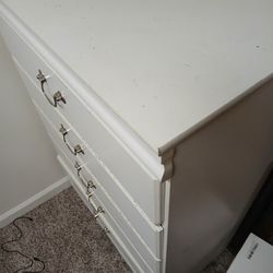 White Solid Wood Dresser 