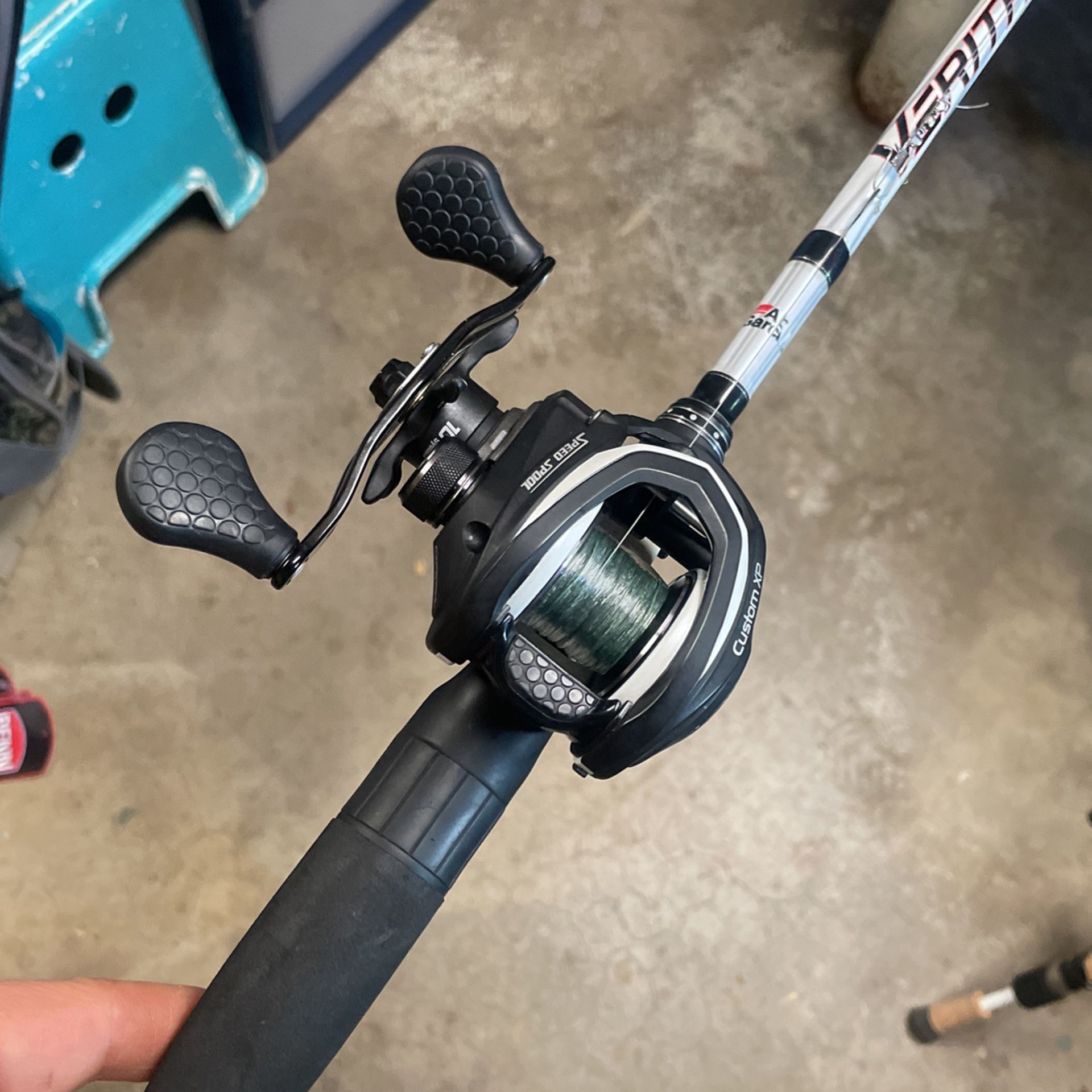 Fishing Pole And Reel, Lews Custom Xp Left Hand 7.5:1 Baitcasting Reel And  Abu Garcia Vertas Bait Caster Rod for Sale in Colorado Springs, CO - OfferUp