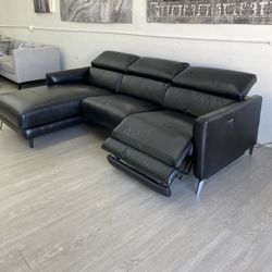 Modern a Leather Power Reclining Sectional