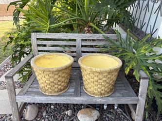 Ceramic Woven Basket-Planters