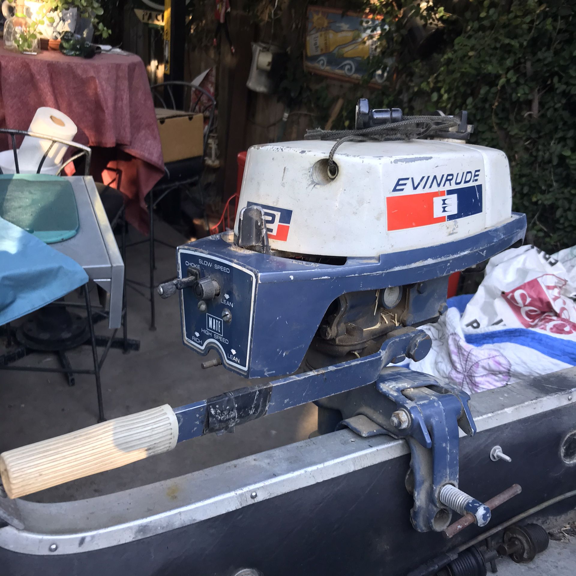2 hp Evinrude needs cord & tank cleaned