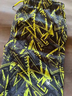 Spyder Black and Yellow Graphic Shorts