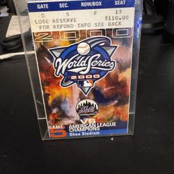 Two 2000 Subway Series Tickets Mets Vs Yankees