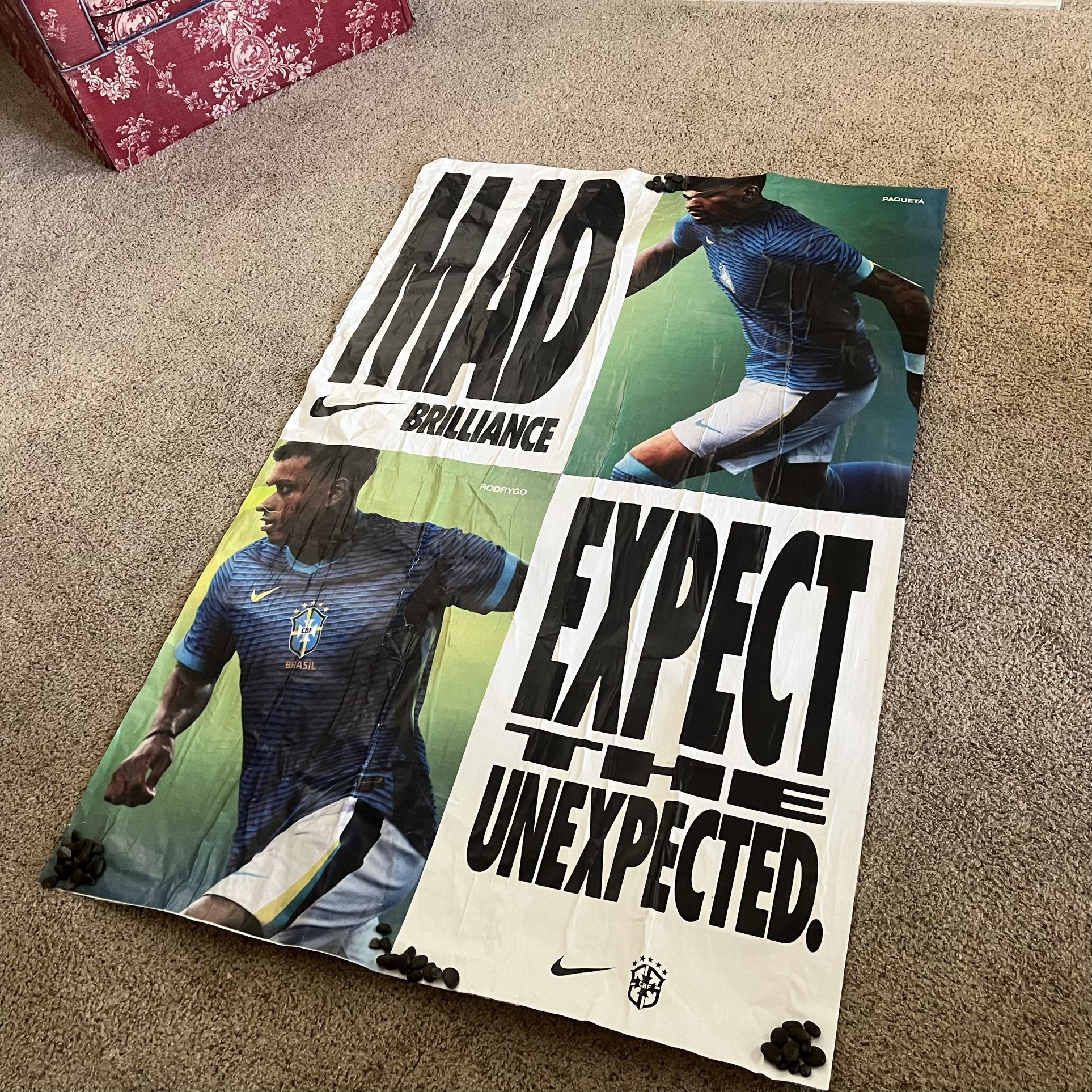 Vintage Nike Football Soccer Poster 90's CBF Brazilian Football
