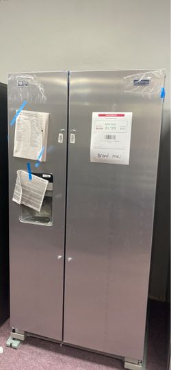 Maytag 25 cu. Ft Side by Side Refrigerator with Exterior Ice and y Dispenser