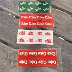 Vintage Coca-Cola Coke USA Stickers Decals - Coke and Sprite