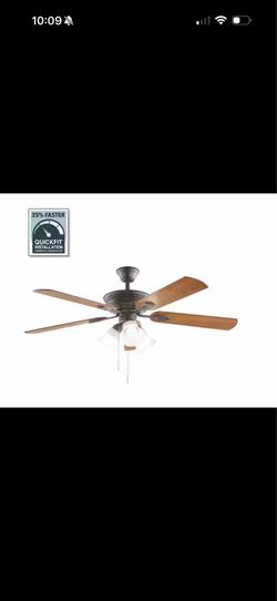 Hampton Bay Glendale III 52" LED Indoor Oil Rubbed Bronze Ceiling Fan with Light