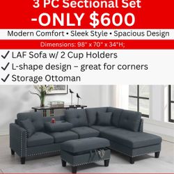 3 Pc Sectional Set