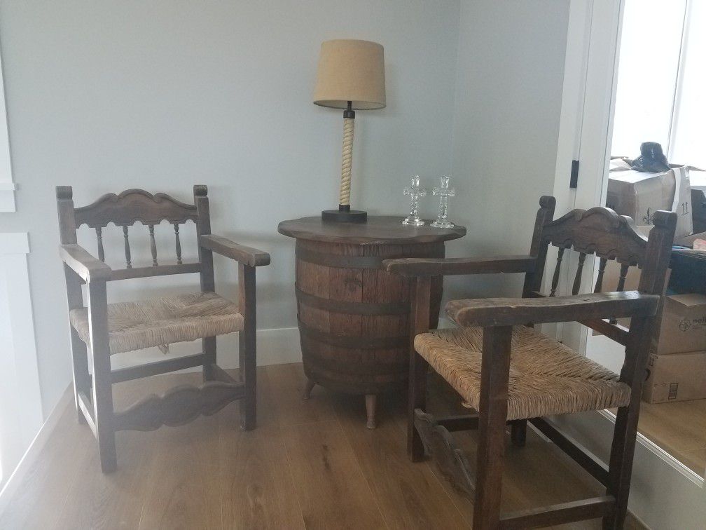 Antique Whiskey Barrel Table